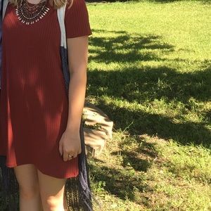 Orange t-shirt dress